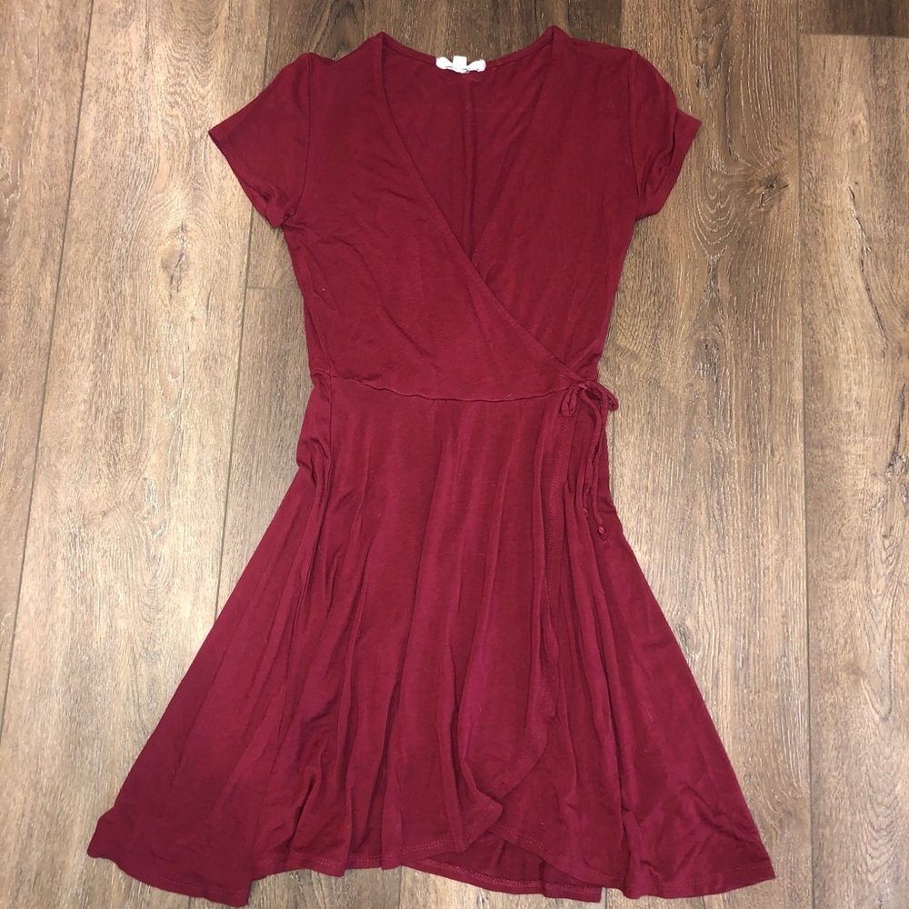 Maroon wrap dress